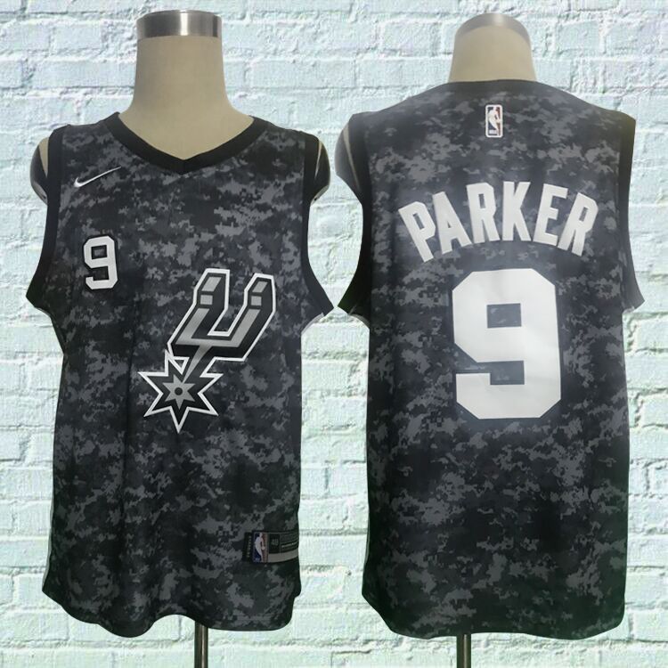 Men San Antonio Spurs #9 Parker Black City Edition Nike NBA Jerseys->->NBA Jersey